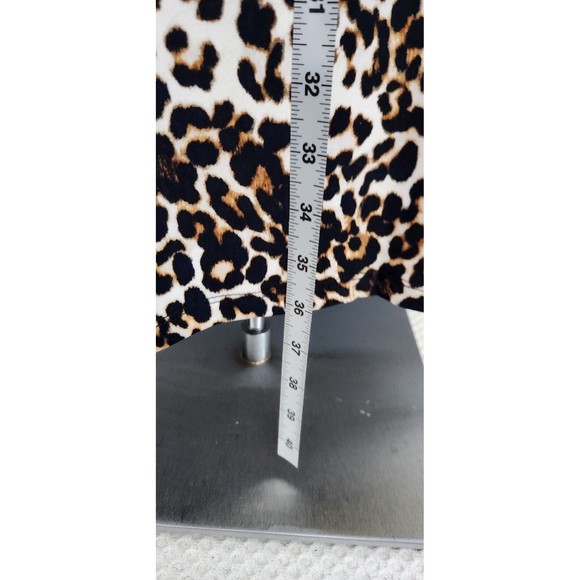 Chicos Party Dress Sz 0 (S) Stretch Midi Cheetah Animal Leopard Print Sleeveless - Picture 5 of 10
